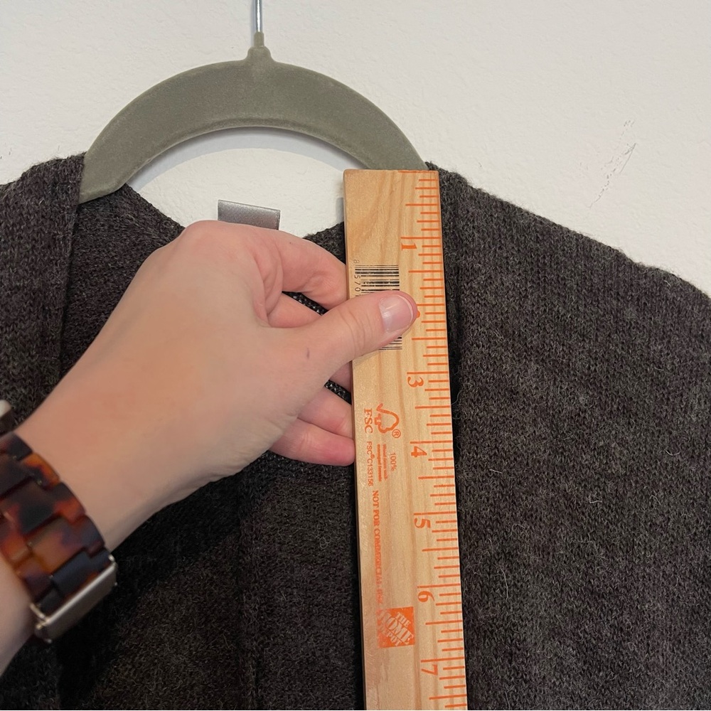 Chicos Wool Blend Poncho Sweater One Size Chocolate Brown Cozy Warm Lagenlook - Picture 8 of 13